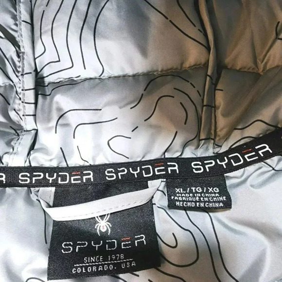 Spyder jacket Men's Size XL Gray Long Sleeve  Hoodie Full Zip winter Coat - Picture 3 of 16